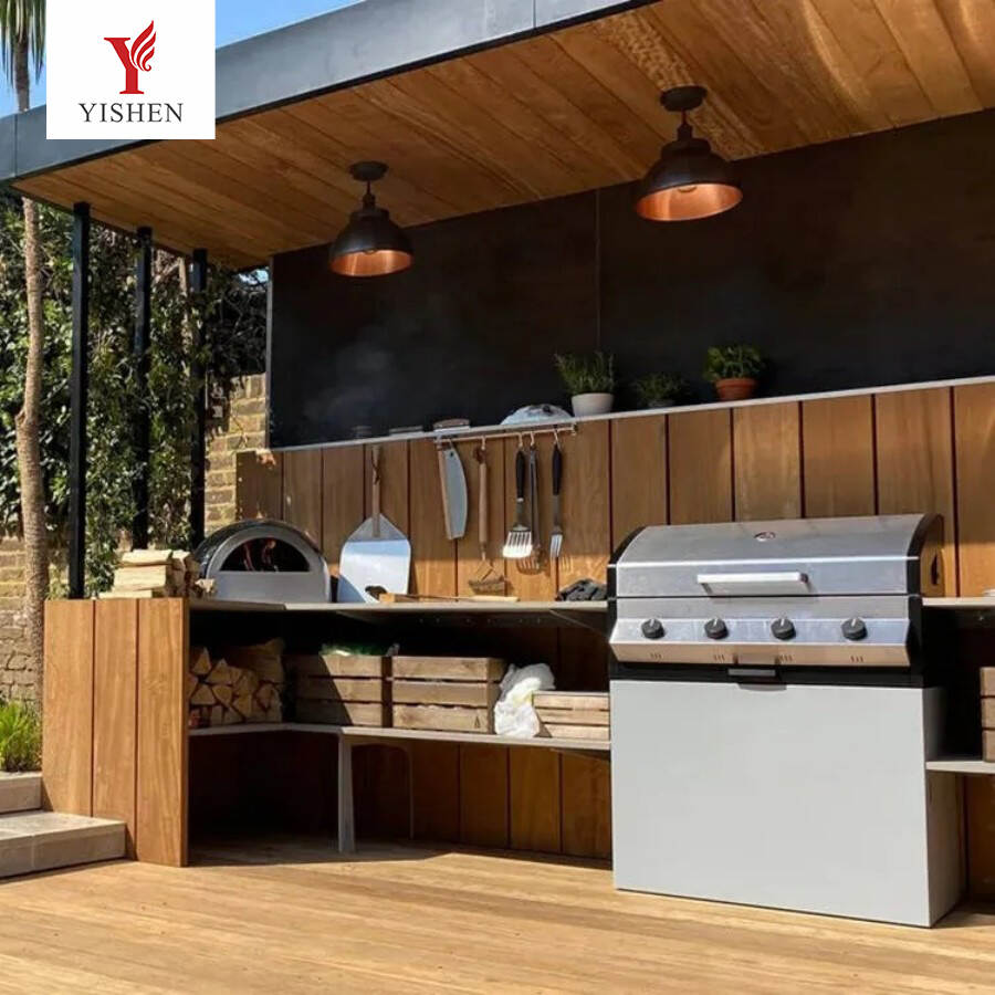 built-in BBQ grill cabinet