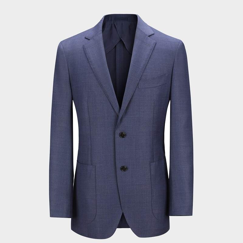 Men's Blue Solid Full Canvas Jacket