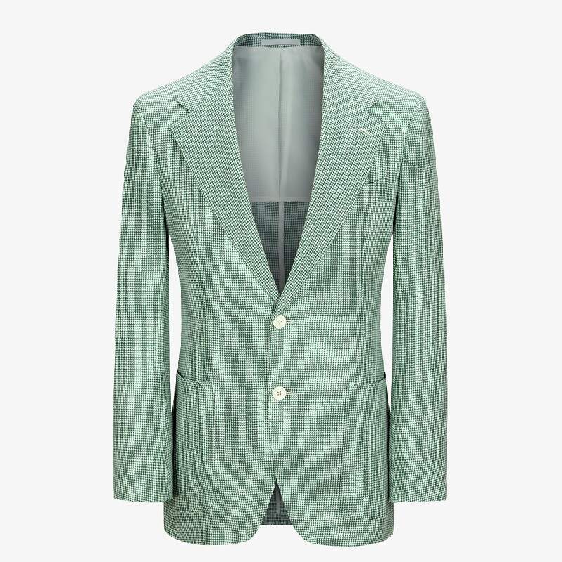 Men's Green Herringbone Half Canvas Jacket