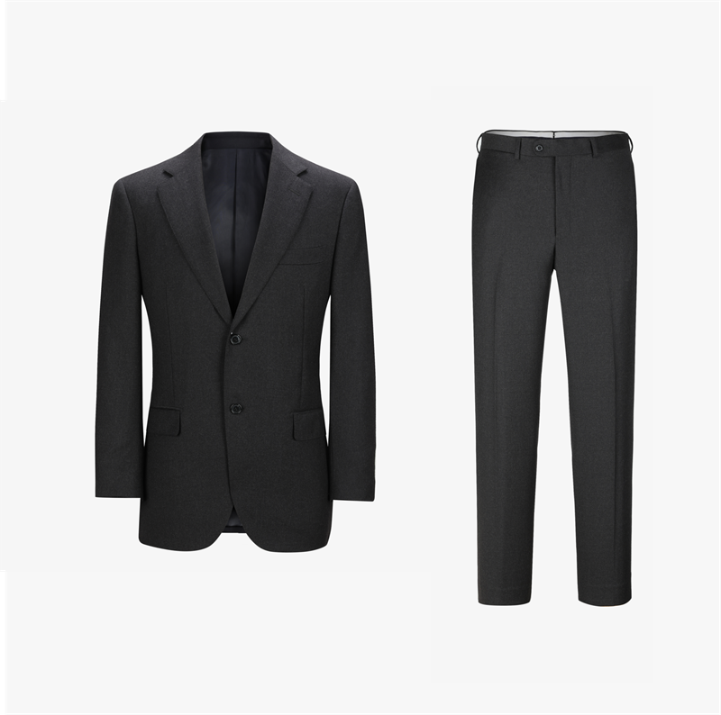 Men's Black Plain Half Canvas Suit