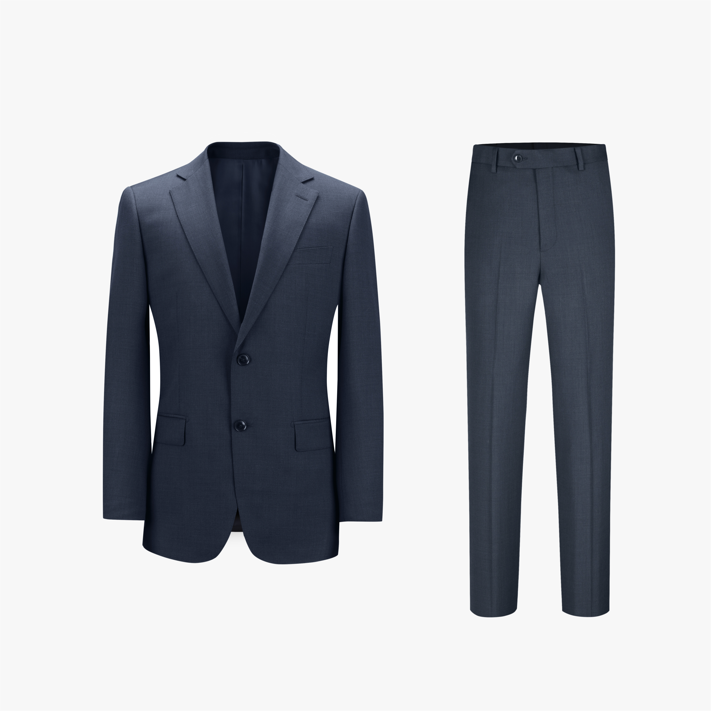 Men's Dark Navy Sharkskin Half Canvas Suit