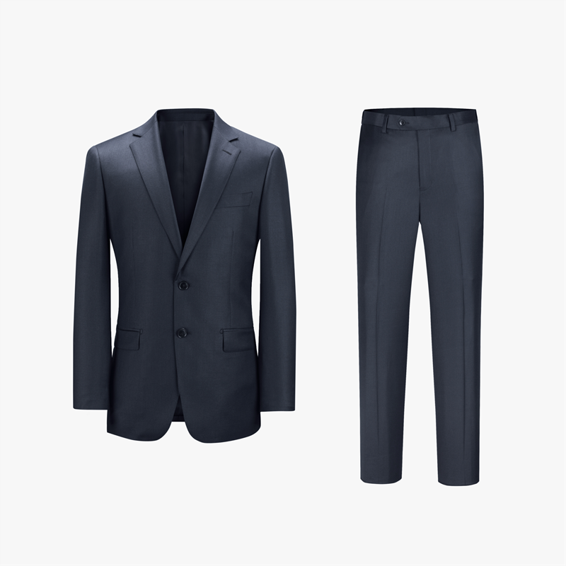 Men's Dark Navy Twill Half Canvas Suit