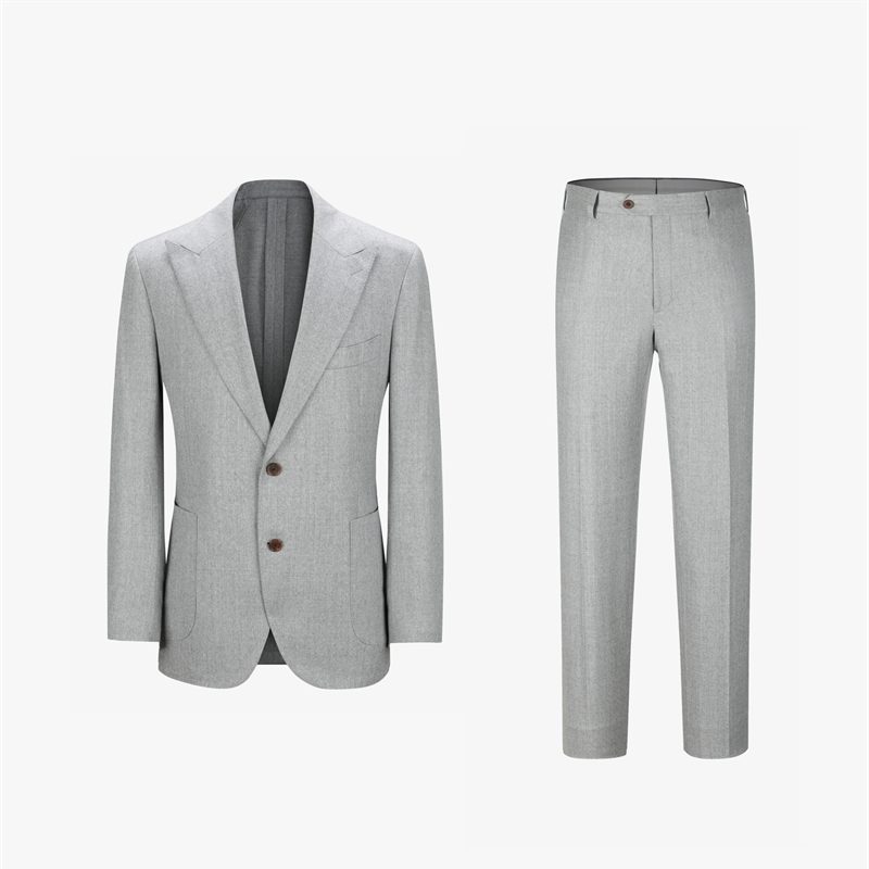 Men's Little Grey Plain Half Canvas Suit