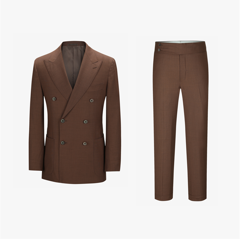 Men's Khaki Plain Half Canvas Suit