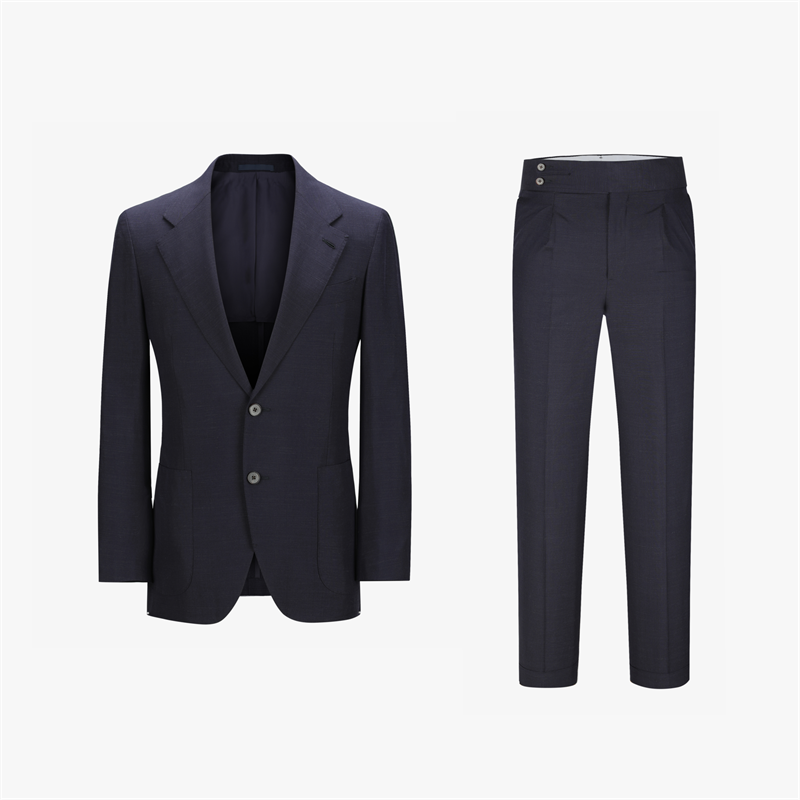 Men's Navy Plain Half Canvas Suit