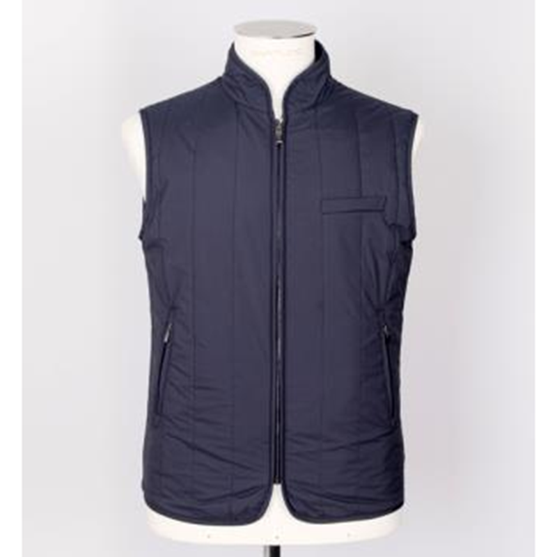 Men's Navy PU Filling Vest