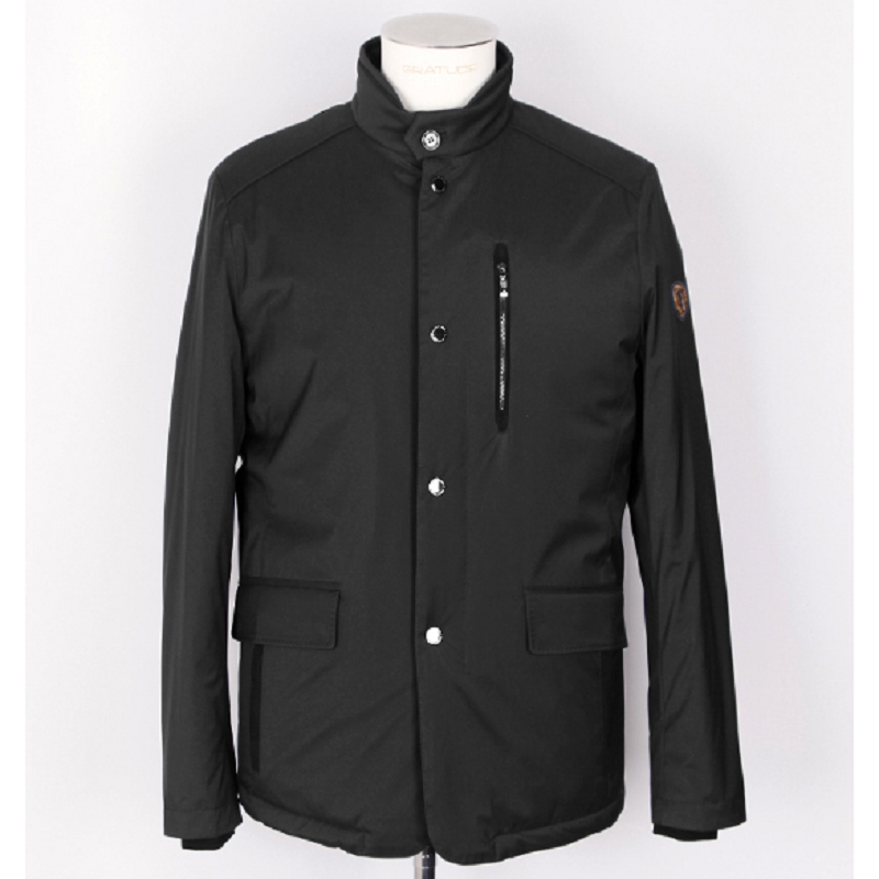 Men's Black PU Filling Jacket