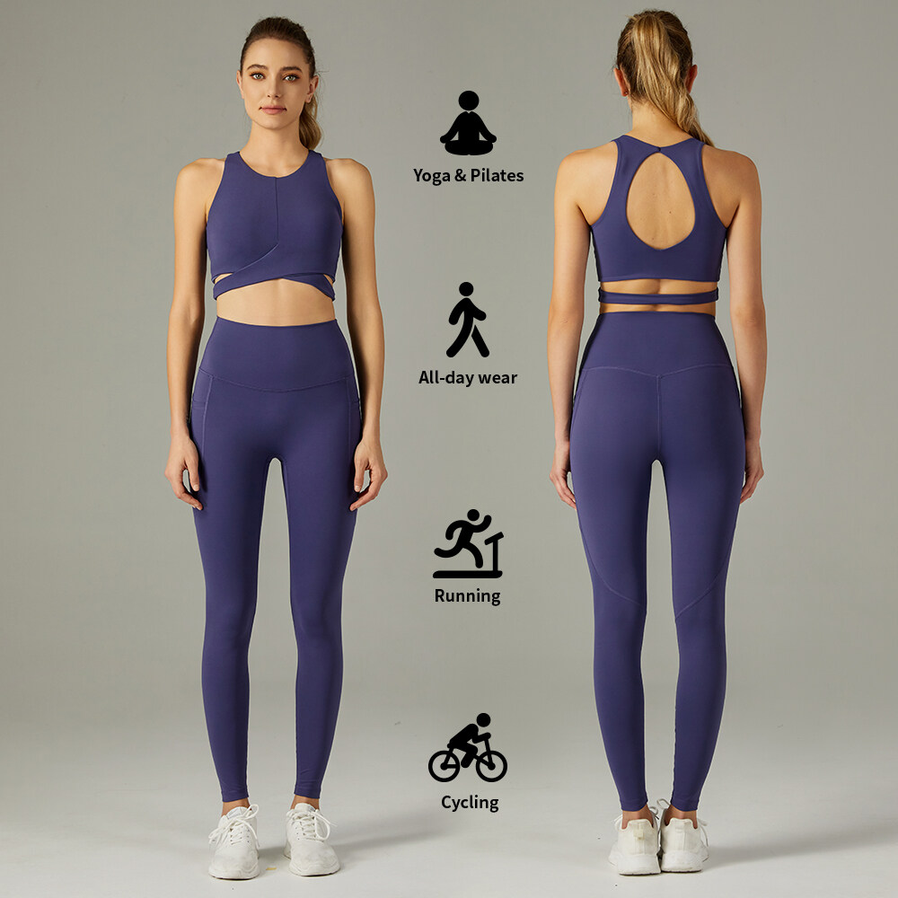 Yoga Wear Set Sports Bra High Waist Leggings Custom Logo