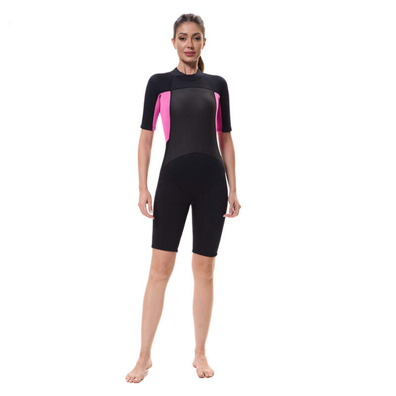Neoprene Short Sleeves Stock Underwater Diving Back Zip Wetsuit For Surfing Swimming