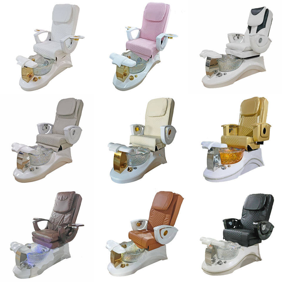 2022 Luxury Electric Massage Pedicure Chairs Nail Salon Foot Spa Manicure Pedicure Chair With Basin Guangzhou