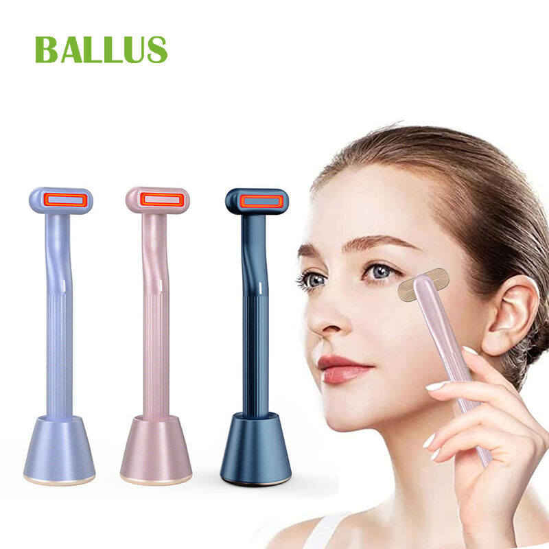 Red Led Light Therapy Wand Microcurrent Hot Compress Led Facial Skincare Wand