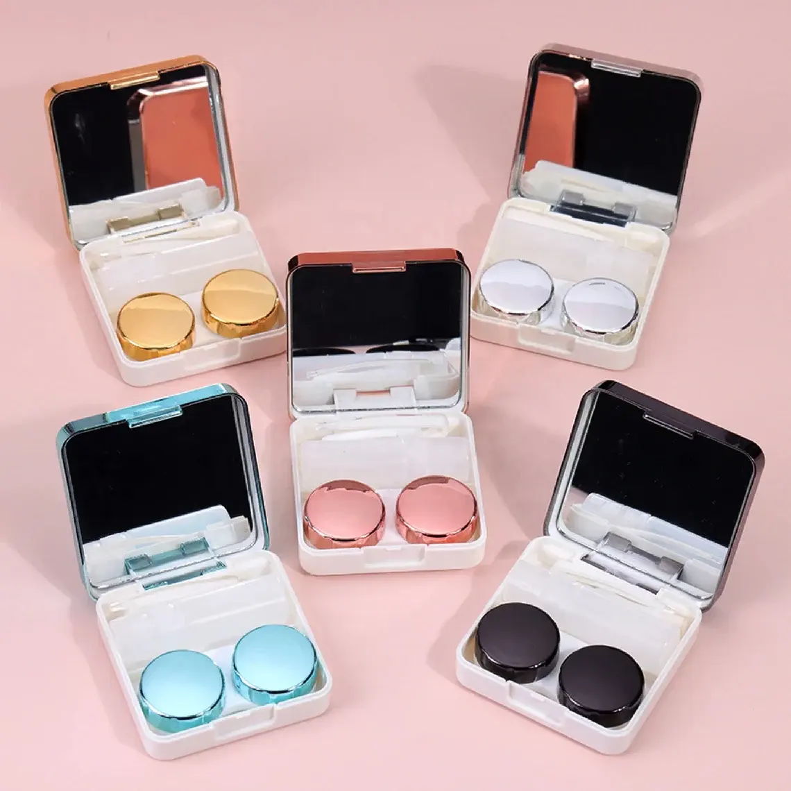 Vintage Contact Lens Companion Case Set - Stylish, Leak-Proof & Portable