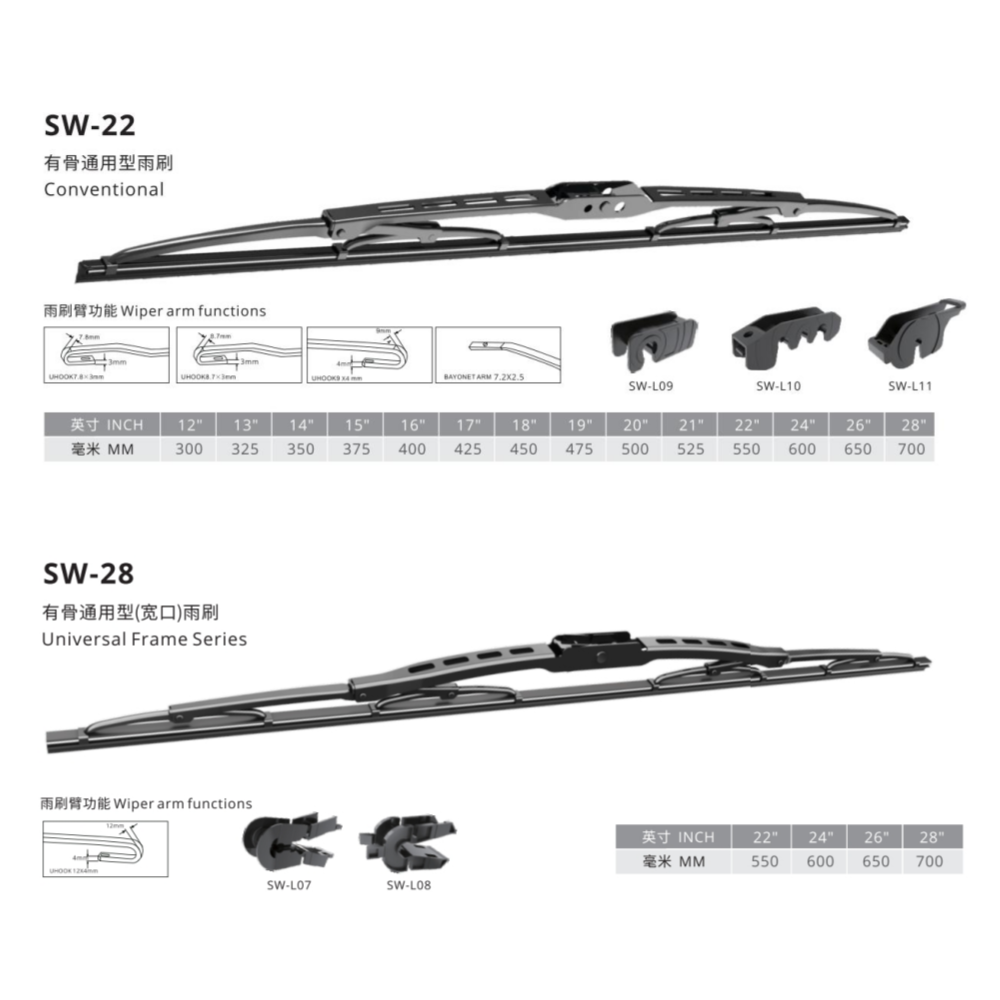 Car truck Wholesale New Style 14~26 Inch Universal Special Frame Wiper Front Windshield Wiper Blades