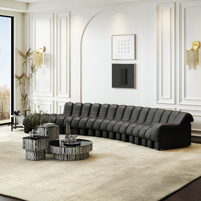 zipper hinged sofa piano key design Pine frame plain microfiber leather sofa