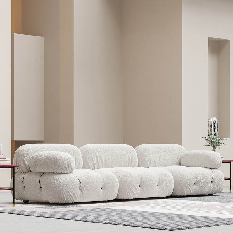 Sectional Block Boucle Fabric Sofa sets for Livning Room