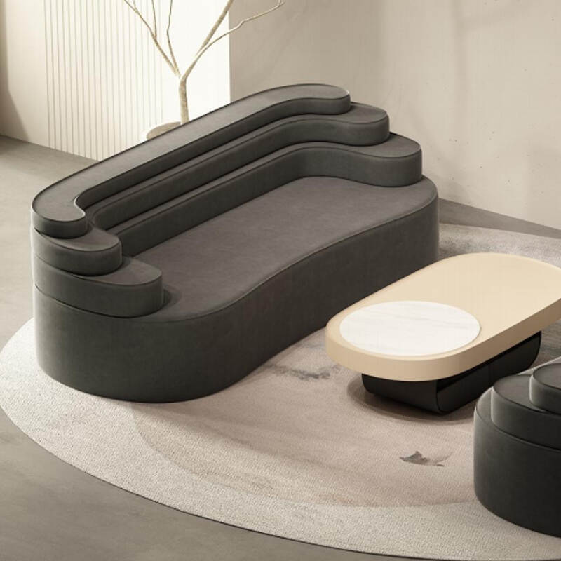 New modern luxury living room velvet curved sofa