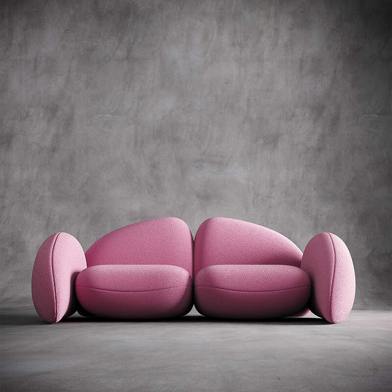 Simple small Designer special-shaped fabric sofa