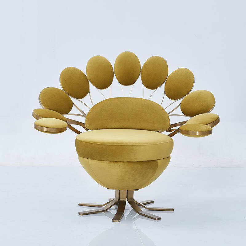 Italian Luxury Living Room Animal armchair manufacturer, small fabric Peafowl Shape Animal armchair factory