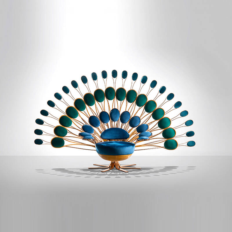 European Style Living Room Leisure Chair Company, Peafowl Shape Animal Chair Exporter