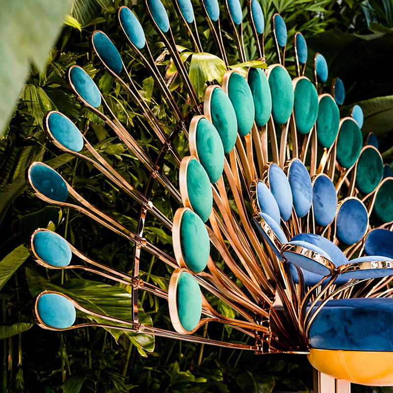 European Style Living Room Leisure Chair Company, Peafowl Shape Animal Chair Exporter