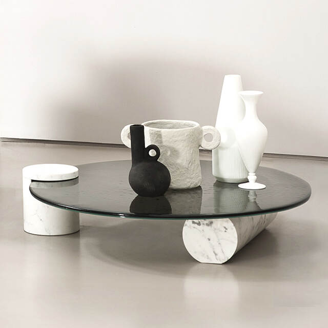 Minimalist coffee table Nordic modern luxury marble round coffee table