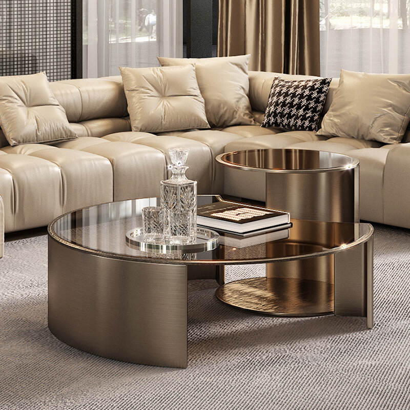 Indoor Luxurious End Desk Round Decorative Sofa Tables