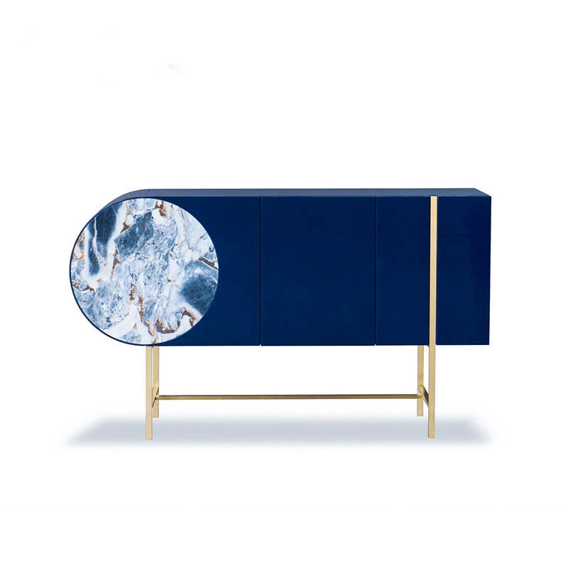 Italian design luxury living room furniture cabinet unique design sideboard plywood metal leg side cabinet