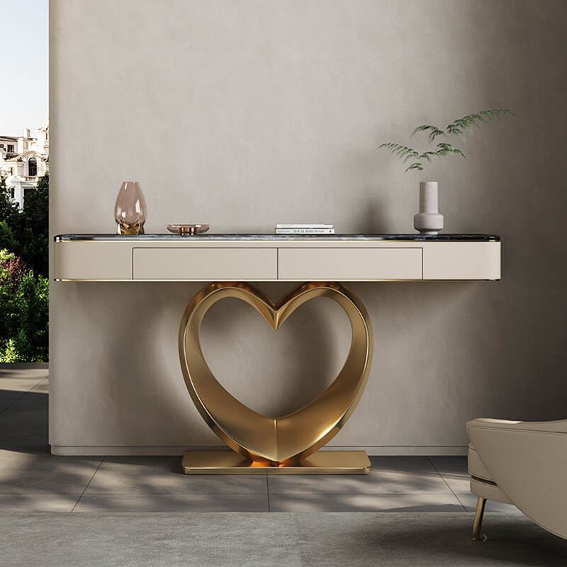 High End Entrance Table Stainless Steel Gold Italian Console Table