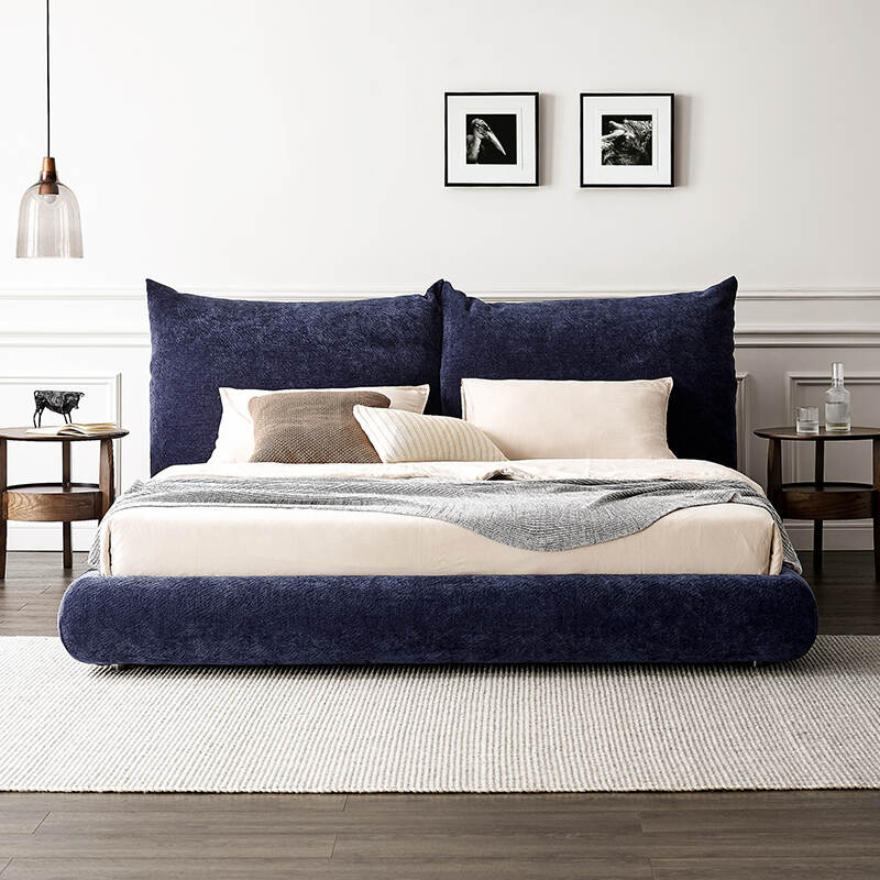 Upholstered Bed Modern style king size fabric Italian pedal bed set