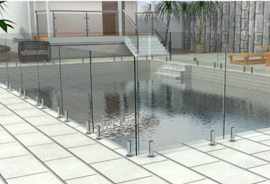 Glasschwimmbadzäune, moderner Schwimmbadzaun