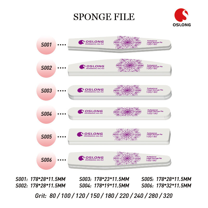 File per unghie spugna 100/180, esportazione a doppia parte del doppio laterale con tampone per unghie, filettatura per unghie sponge 100/180, grido a doppio lato laterale a doppio late