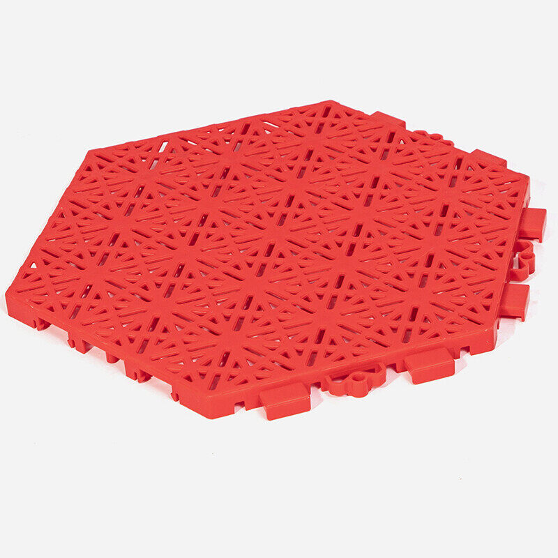 Hexagonal sport court tiles