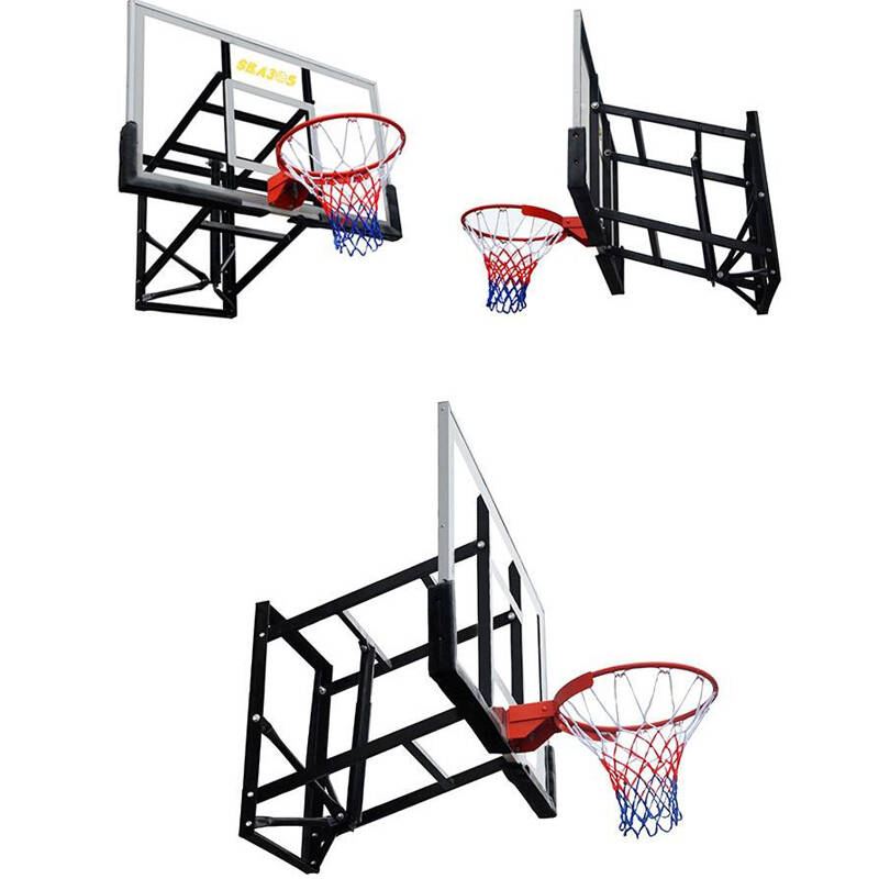 Wall Mounted Basketball Hoop – 44/48 Inch Shatterproof Backboard, 7.5-10FT Adjustable, Breakaway Rim