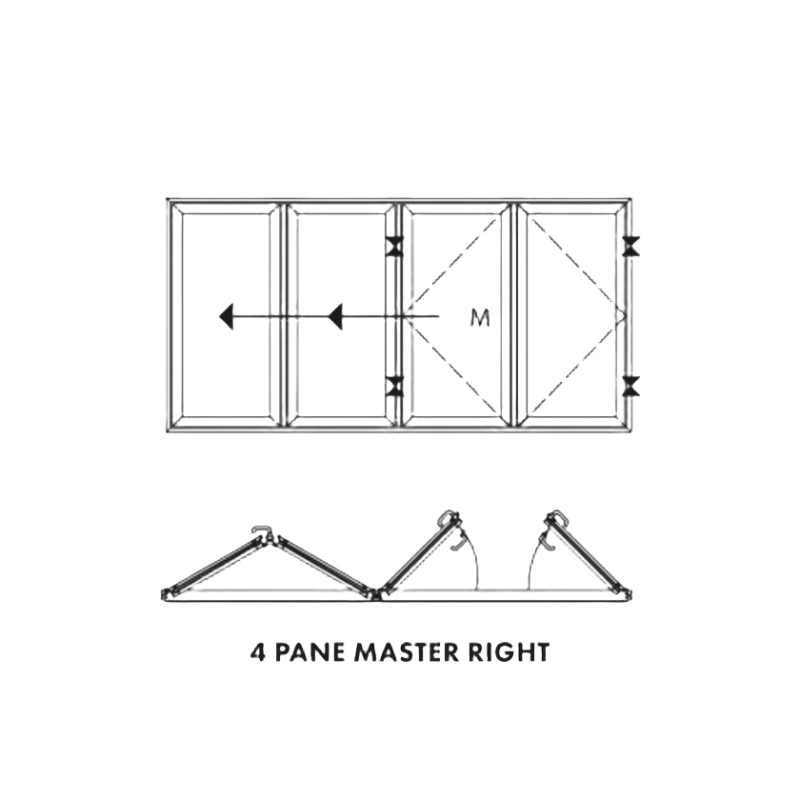 Customized Multiple Panels Wind Resistance Bi-Fold Door