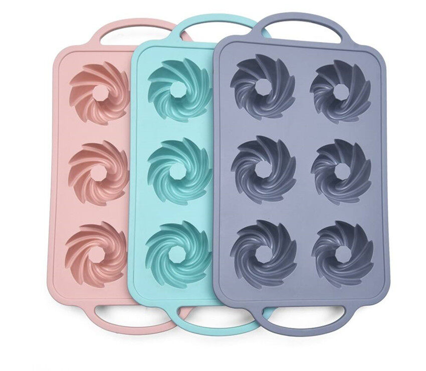 homEdge Food Grade Silicone Flowers Molds, Baking Pan with Flowers and Heart Shape Non-Stick FDA Approved 3-Pack Silicone Molds