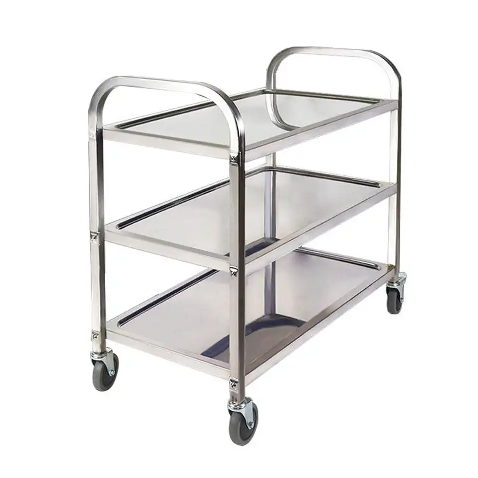 Commercial Stainless Steel Trolley Cart with Casters