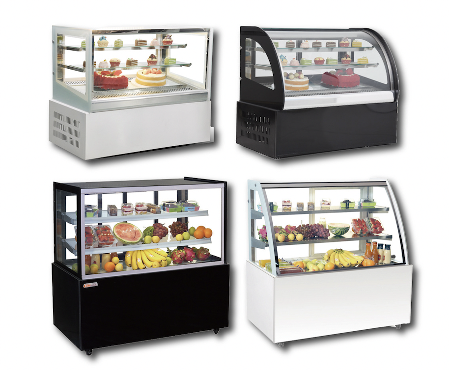 Upgraded version of a floor-standing air-cooled cake display cabinet