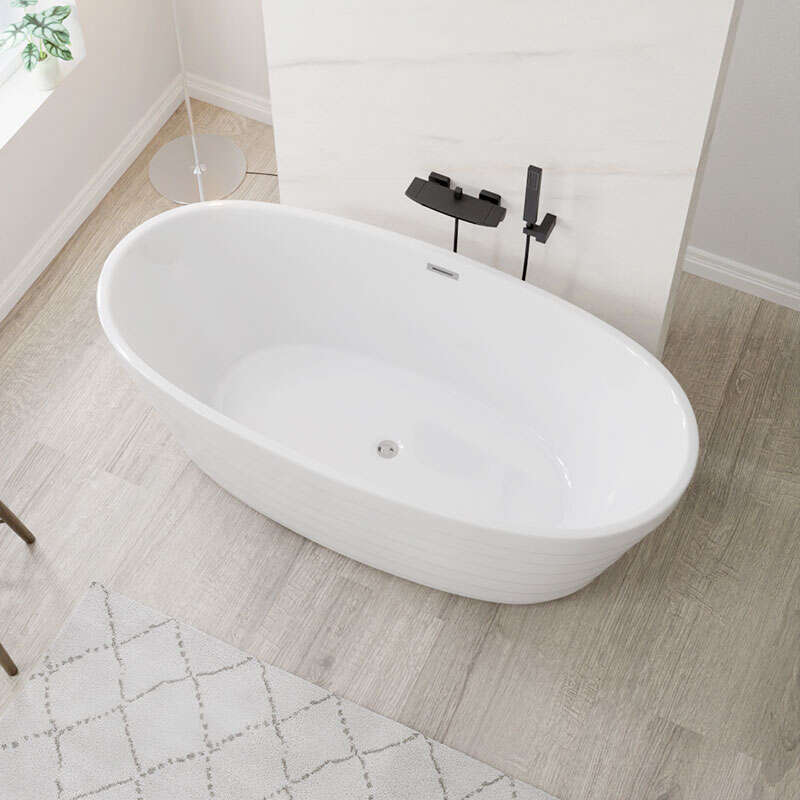 Acrylic freestanding Thin - edged Designer - favored Striped bathtub Model