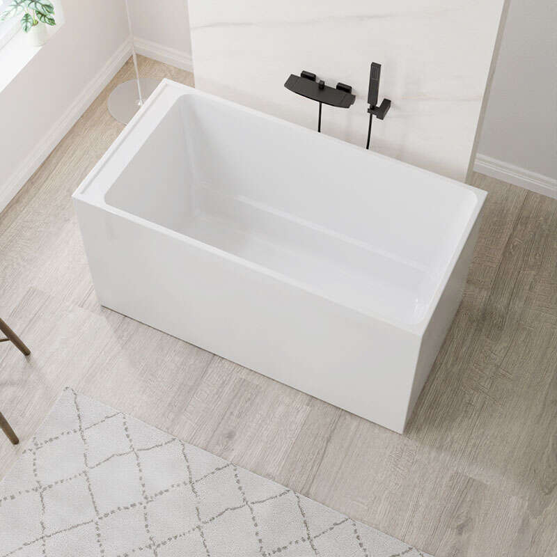 Acrylic freestanding Easy - to - clean Deep - soaking Faucet - equipped bathtub Model