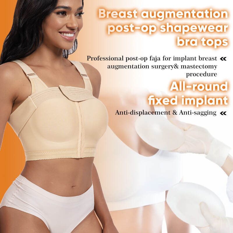 Post-op breast augmentation bra;Medical-grade post-surgical shapewear;Velcro adjustable compression bra