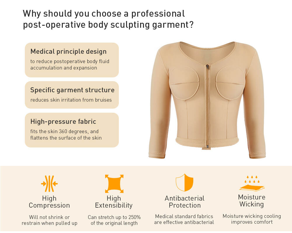 Post-op adjustable compression bra;Customizable post-augmentation bra;High-elasticity post-op shapewear