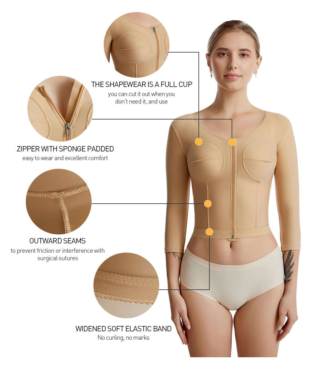 Post-op adjustable compression bra;Customizable post-augmentation bra;High-elasticity post-op shapewear
