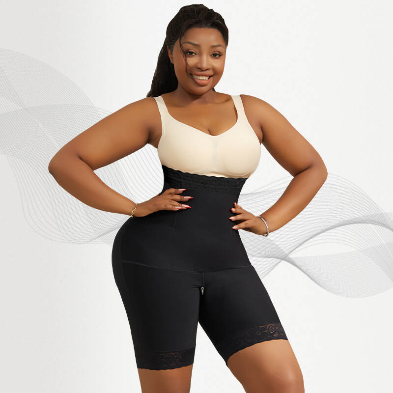 High-Waisted Invisible Shapewear Shorts | 45% Spandex Dual-Layer Compression Tummy Control & Zipper Gusset