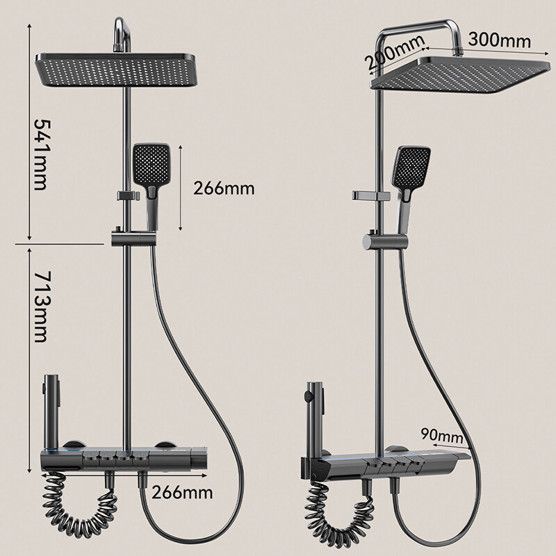 led shower head with temperature display, shower faucet with temperature display, shower head temperature display, temperature display shower head