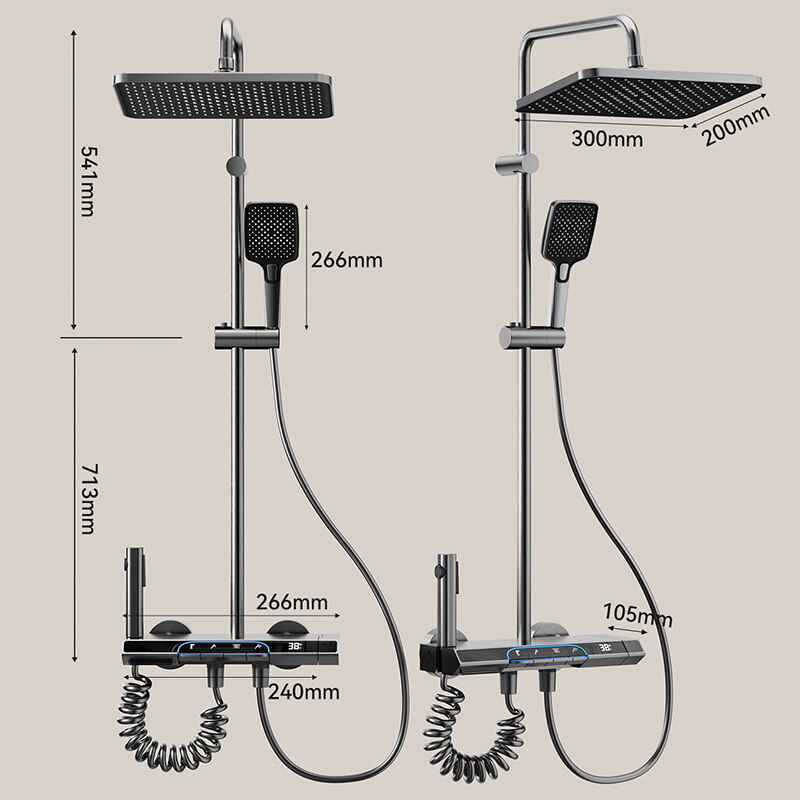 Direct Factory Sale Shower Set, 4-Function Luxury Piano Key Shower Set, LED Shower Set Shower Set, 4-Function Luxury Shower Set