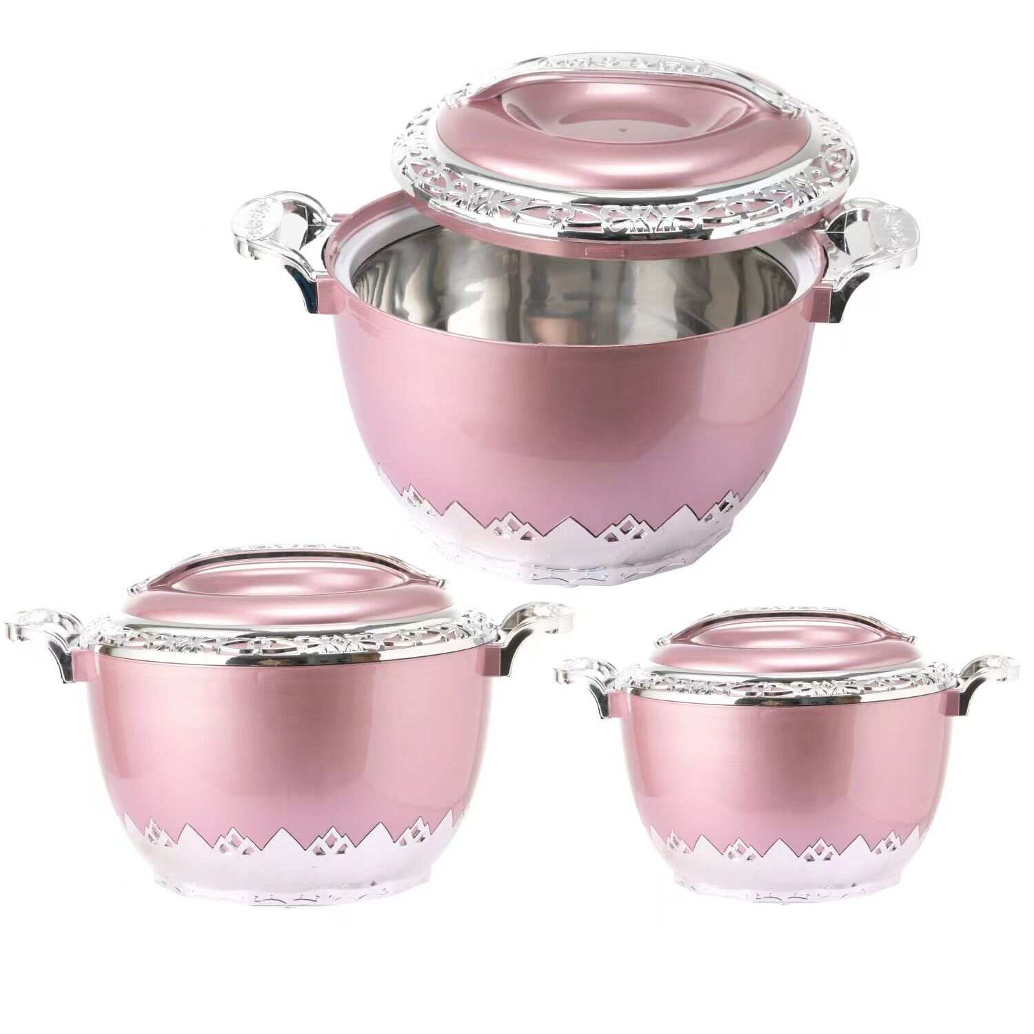 2024 New Design Binaural Stone Insulation Cover Pot 3+5+7L Stainless Steel Household Insulation Food Container