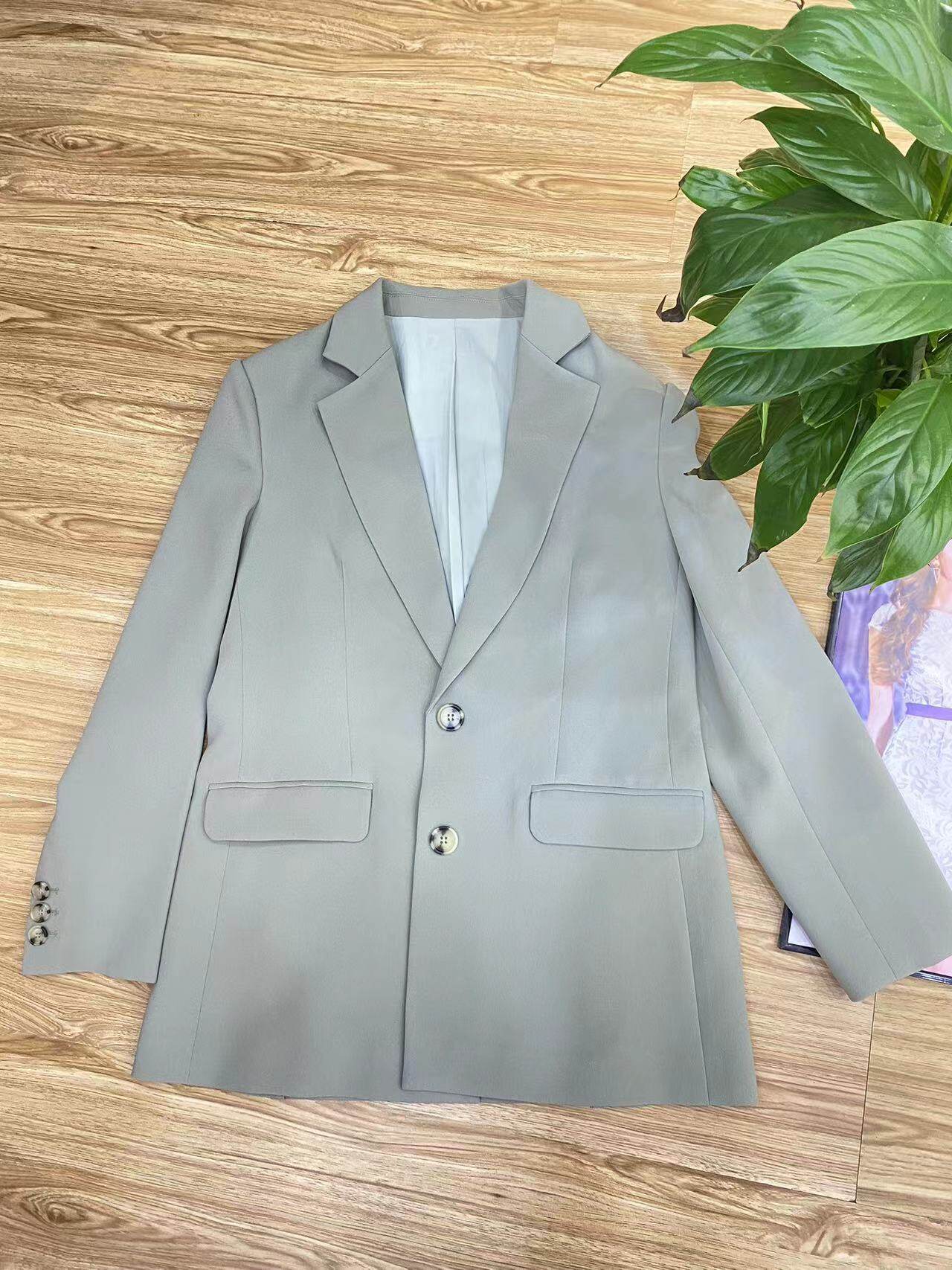 New Style Design Sense Workplace Style Long Sleeve Wide Edition Standing Collar Suit Coat