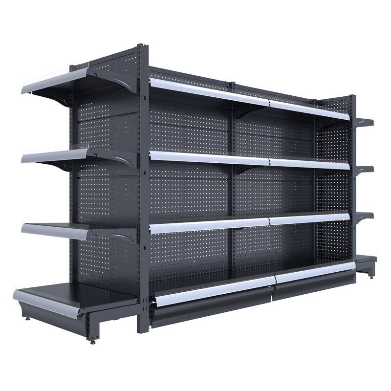 Wood Gondola Shelving Wall Unit With 4 Shelves For Sale Today