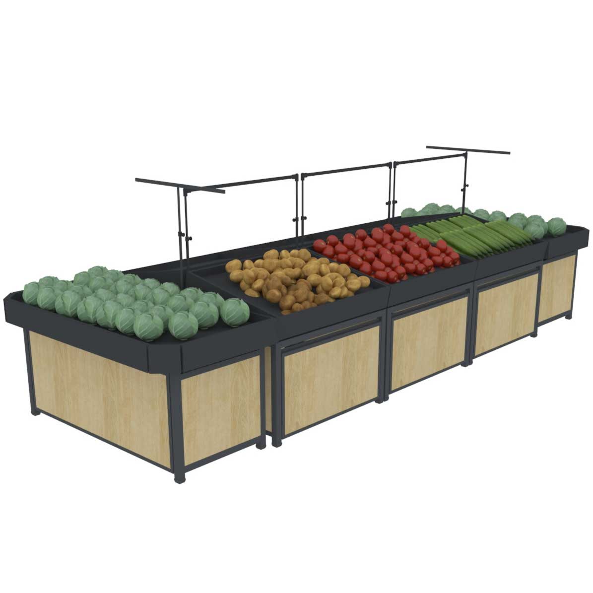 Supermarket Vegetable And Fruit Display Shelf