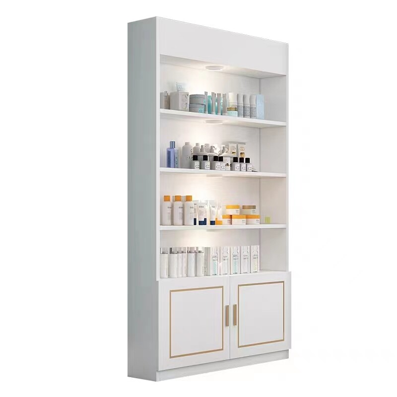 Cosmetics Beauty Shop Interior Design Skincare Store Wall Shelf Beauty Salon Display Cabinet Rack Makeup Product Display Shelves